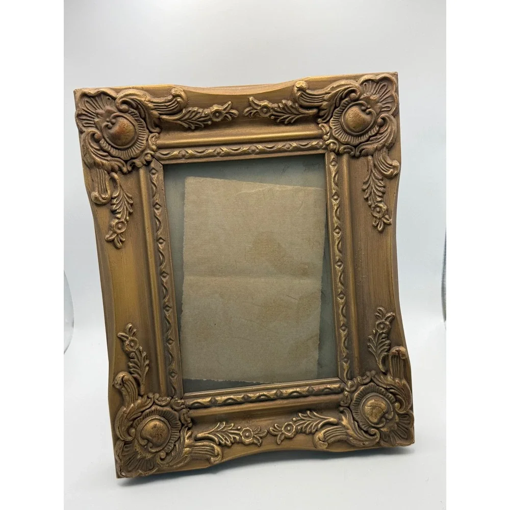 Ornate Gold Baroque Picture Frame Vintage Scrollwork Tabletop‎ Wall Decor